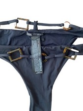 Zara Black Bikini Bottom with beautiful chin, size XL Brand-new 
