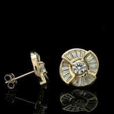 3Ct Lab Created Diamond Push Back Stud Earrings 14K Rose Gold Over