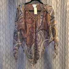 Collection Eighteen Embellished Tunic Cover Up Womens One Size