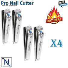 Stainless Steel Nail Clipper Set 4pcs Compact Finger Nail Cutters with File