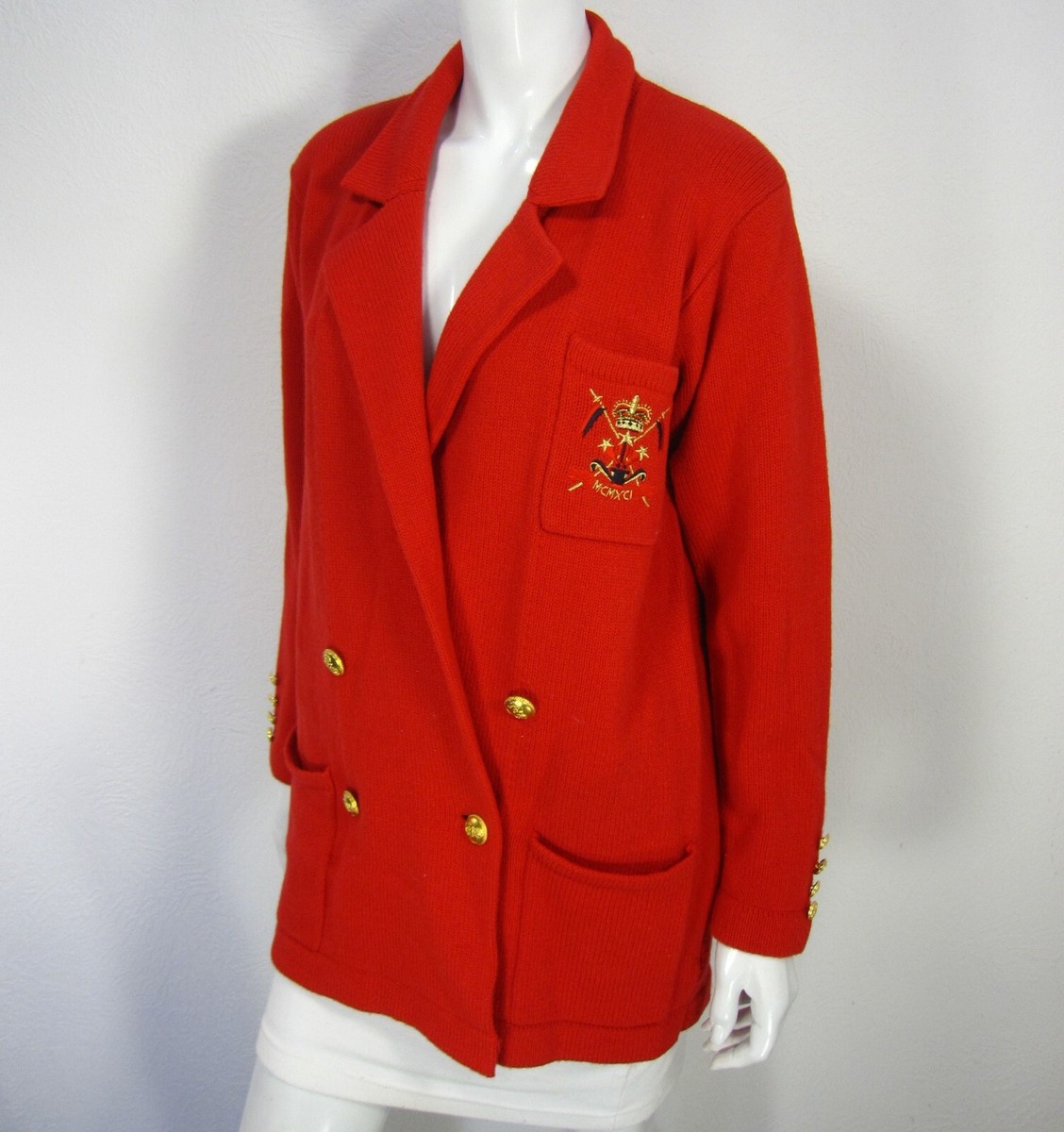 Vintage Nordstrom Tailored Lambswool Long Sleeve Jacket Cardigan