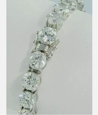 14K White Gold Plated Lab-Created 9CT Round Cut VVS1 Diamond Tennis Bracelet