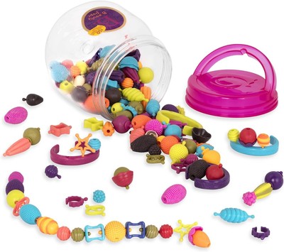 B. toys   Pop Arty! 150 Pcs- Jewlery Making Kit- Creative Pop Snap Bead Set for