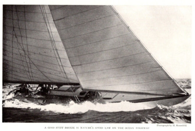 Antique 1919 Photo Sailing Ocean Highway A Good Stiff Breeze Nature's Speed Law
