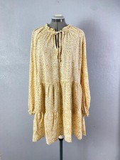 Show Me Your Mumu Snake Print Tunic Mini Dress Long Sleeve Tie Neck Boho M