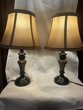 Set Of 2 End Table/ Desk Lamps Granite Look 17 1/2 T Item 15411