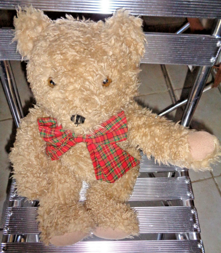 Harrods ours collection peluche fourrure beige pull vert assis env dès