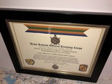 ARMÉE R.O.T.C. / CERTIFICAT COMMÉMORATIF DE PRIX CONCOURS DE FORAGE BATAILLON