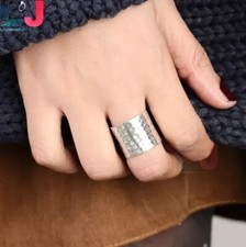 Hammered Long Statement Ring 925 Sterling Silver Boho Ring Handmade Chunky Band