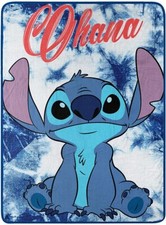 LICENSED Lilo  And Stitch Ohana New Plush Fleece Throw Gift Blanket Disney SOFT