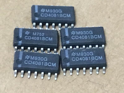 (5 PC)  NATIONAL CD4081BCM  Logic Circuit, Quad 2-Input AND, CMOS, 14 Pin SOP