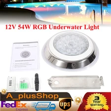 12V 54W RGB Underwater Light LED Swimming Pool Light Spa Lamp Stainless Remote!!