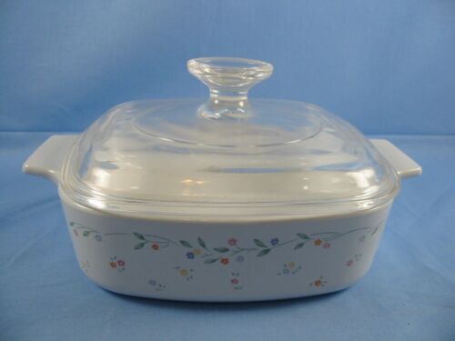 Corning Ware English Meadow A-1-B 1 Liter Auflaufform & Pyrex A7C Deckel Selten!