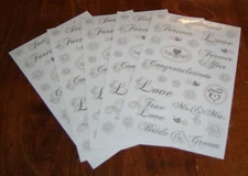 Mrs. Grossman Lot of Five Sticker Sheets ~ Wedding Phrases