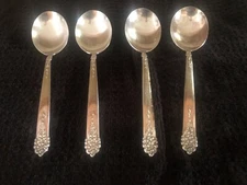 Vintage King Edward NSC Soup Spoon Silverplate 7"  Set of 4