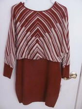 Jessica Simpson Dark Red White Striped Sweater Dress Size M