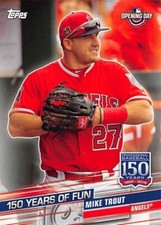 2019 Topps Opening Day 150 Years of Fun #YOF25 Mike Trout MINT FROM PACK
