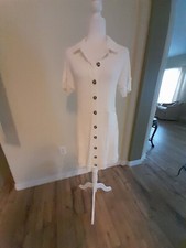 Free People Beach Sweater Mini Dress Ivory Large NWT