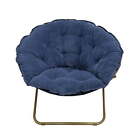 Corduroy Saucer Chair for Kids and Teens with Gold Legs, Washed Indigo New