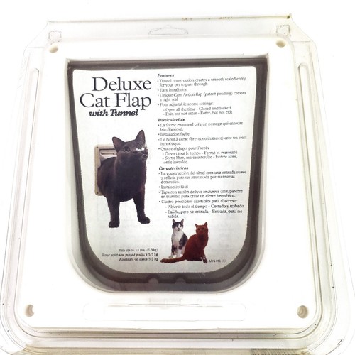 Petsafe Deluxe Cat Flap with Tunnel Door 4 Way Locking S14W11 White