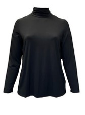 Marina Rinaldi Women's Black Zaino Turtleneck Top NWT