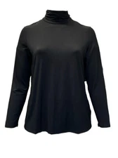 Marina Rinaldi Women's Black Zaino Turtleneck Top NWT