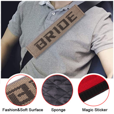 Red-Black JDM Bride / GR Toyota Racing Soft Fabric Seat Belt Shoulder Pads Comfortable & Universal at best price in New Delhi