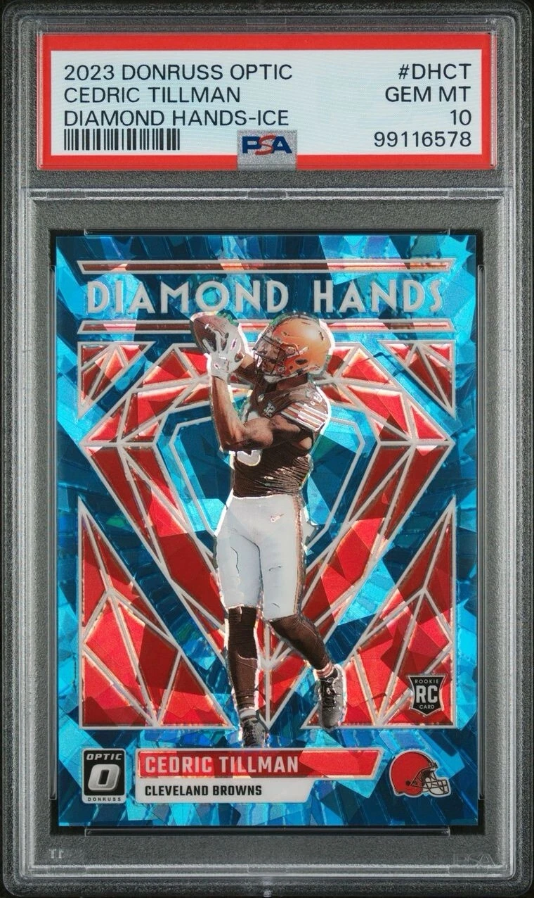 Cedric Tillman Panini Donruss Optic Diamond Hands #DHCT Ice
