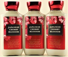 QTY 3 Bath  Body Works JAPANESE CHERRY BLOSSOM Body Lotion Moisturizer Cream 8z