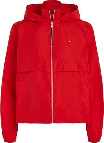 Tommy Hilfiger Giacca Donna Windbreaker Giacca da Mezza Stagione, Rosso (Fierce - Foto 5 di 6