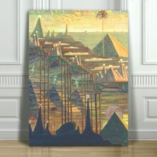 MIKALOJUS CIURLIONIS - Allegro - Pyramids -  CANVAS PRINT POSTER - 12x8"