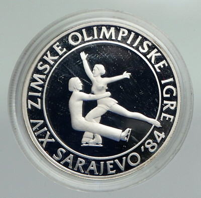 1984 YOUGOSLAVIE Sarajevo XIV paires épreuve patinage argent 100 pièces haute qualité i92348