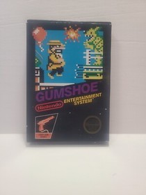 GUMSHOE (Nintendo, NES) Complete in Box CIB Hang Tab Intact 5 Screw Authentic