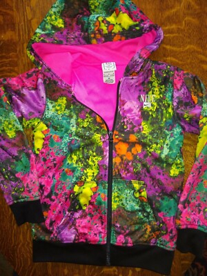 NIKE Youth M Skate/Kick/Play Full Zip Hoodie Jacket Tie-dye Graffiti Print  EUC