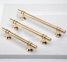 Classic Gold Cabinet Pull Handle T Bar Cupboards Drawers Kitchen Dress Furniture