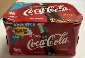 U22977 FULL JAPANESE COKE COCACOLA 6 PACK 160ML Vintage 90s 00s RARE G1N