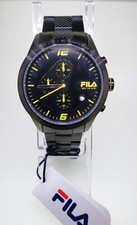 CRONOGRAFO FILA FAC001CH NERO INDICI GIALLI 3 CONTATORI LISTINO €.289,00 NUOVO