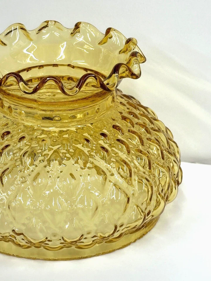 AMBER 6" x 5" STUDENT QUILTED Vintage LAMP Globe GLASSWARE Shade NEW 84111 - Image 2 of 4