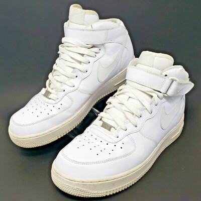 Nike Air Force 1 '82 White Mid Mens Shoes Size 11.5 Basketball Shoes 315123-111 883412741330 | eBay