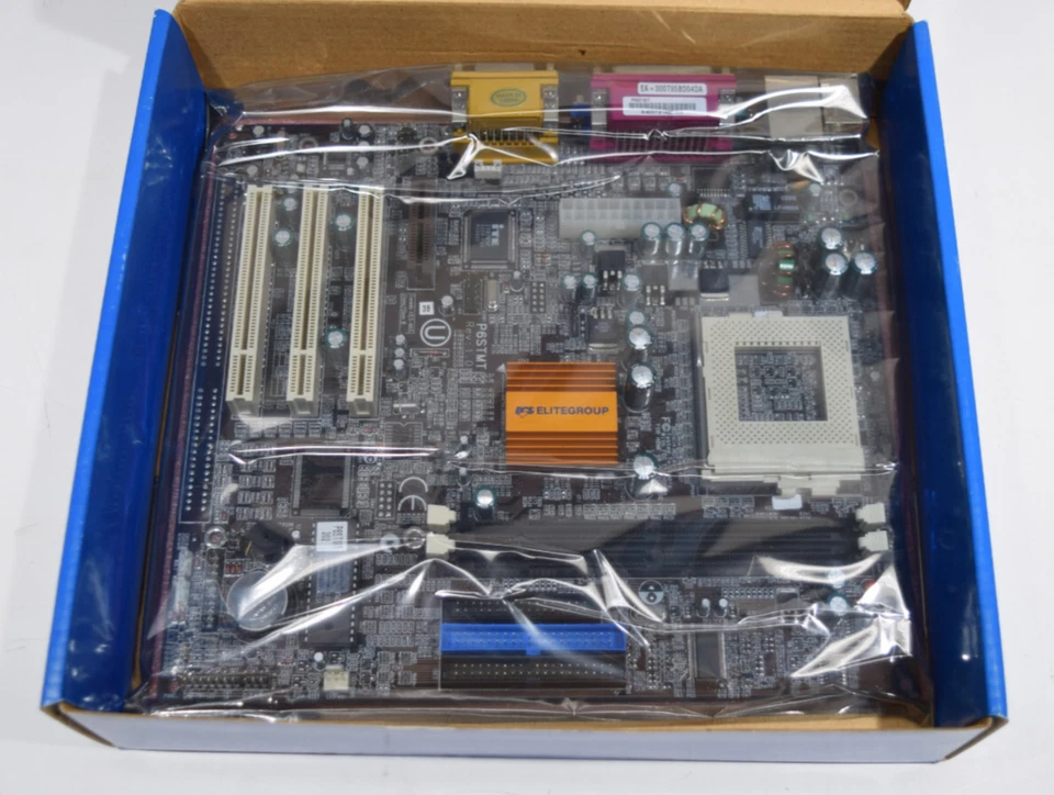 Socket 370 ATX *Tualatin* SET ECS P6STMT Motherboard, NEW! Old Stock *read* - Image 2 of 4
