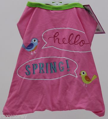 Easter Pink Hello Spring T Shirt Pet Dog Size Medium up to 50 lbs NWT