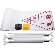 Champion Sports Economy Shuffleboard Set: Indoor Outdoor Game - 8 Pucks 4 Cue