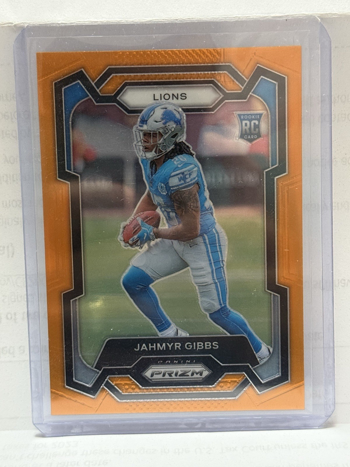 2023 Panini Prizm - Rookies Jahmyr Gibbs #331 Orange Prizm /249 (RC)