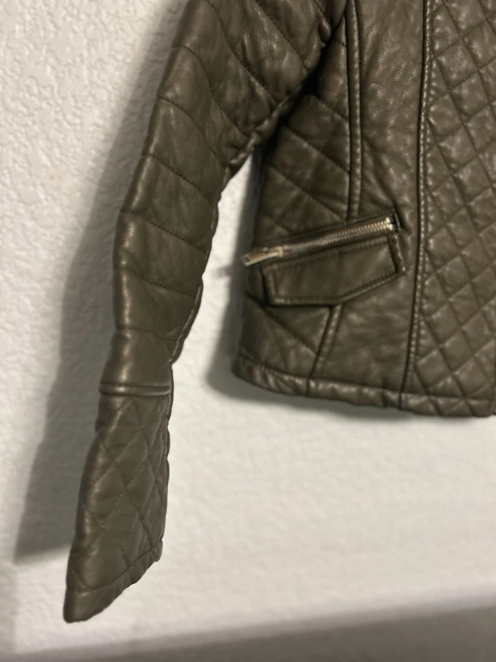 GB 女孩衣服套装 7/8 Olive Cardign 夹克“仿”皮革 — 第 4/4 张图片