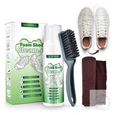 Foam Shoe Cleaner Kit, 6.76 Oz White Shoe Cleaning with Brush and Towel, Sneaker