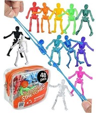 UpBrands 48 Stretchy Skeleton Toys   Non-Candy Halloween Party Favors  48 Pack
