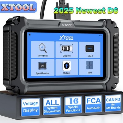 2025 XTOOL D6 OBD2 Full System Car Diagnostic Scanner Tool 16+ Resets Engine ABS