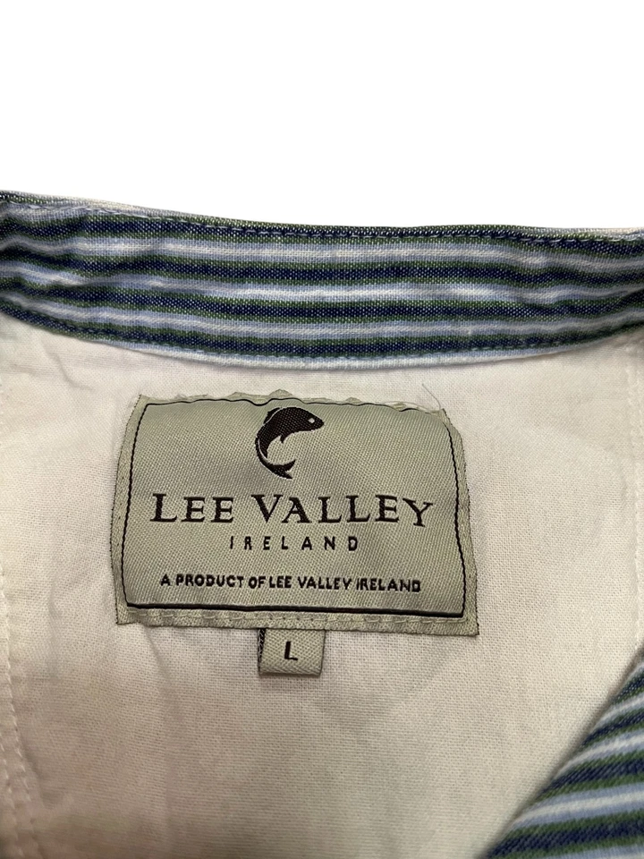 Camisa de abuelo Lee Valley Ireland para hombre talla L sin cuello a rayas manga larga Foto 3 de 4