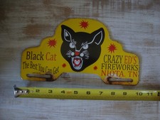 Black Cat Fireworks License Plate Topper Sign Black Cat Fireworks License Plate Topper Sign