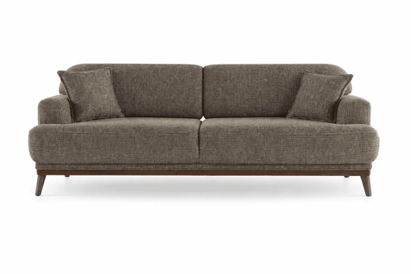 3 Sitzer Sofa Stil Modern Farbe Braun Weich Bequem Wohnzimmer GeräUmig-image